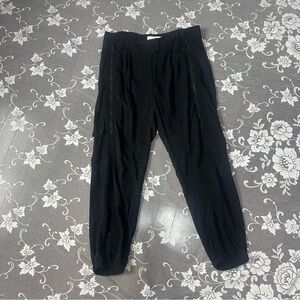 Liviana Conti Black High Rise Jogger Style Crop Trousers Sz 42 euro